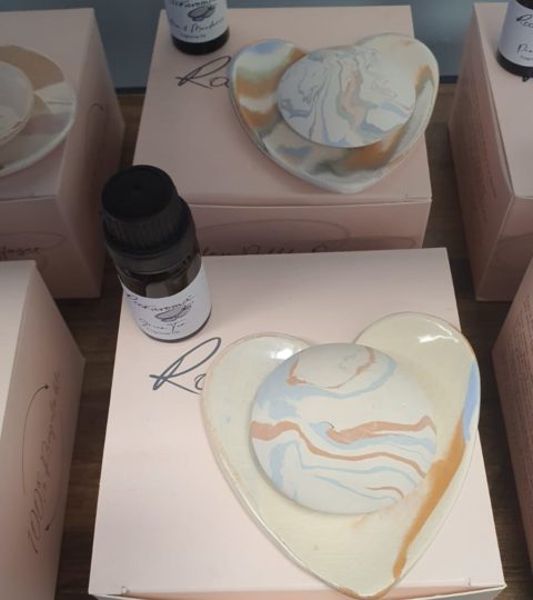 Rockaroma Clay Heart Dish Diffuser Sets